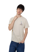 Camiseta de Snoopy kaki clara con manga corta
