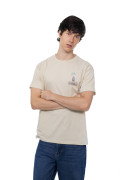 Camiseta de Snoopy kaki clara con manga corta
