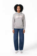 Buzo oversize con capota gris medio y diseño college
