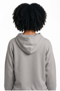 Buzo oversize con capota gris medio y diseño college
