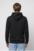 Buzo negro perchado oversize con arte college y capota