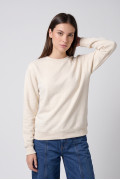 Buzo oversize con capota crema claro y artes college
