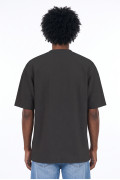Camiseta unicolor oversize manga corta con corte posterior

