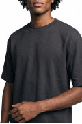 Camiseta unicolor oversize manga corta con corte posterior
