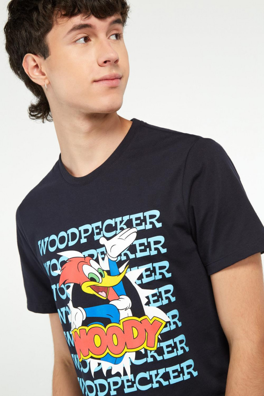 Camiseta manga corta azul intenso con diseño del Pájaro Loco