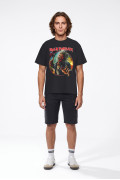 Camiseta de Iron Maiden negra en algodón manga corta

