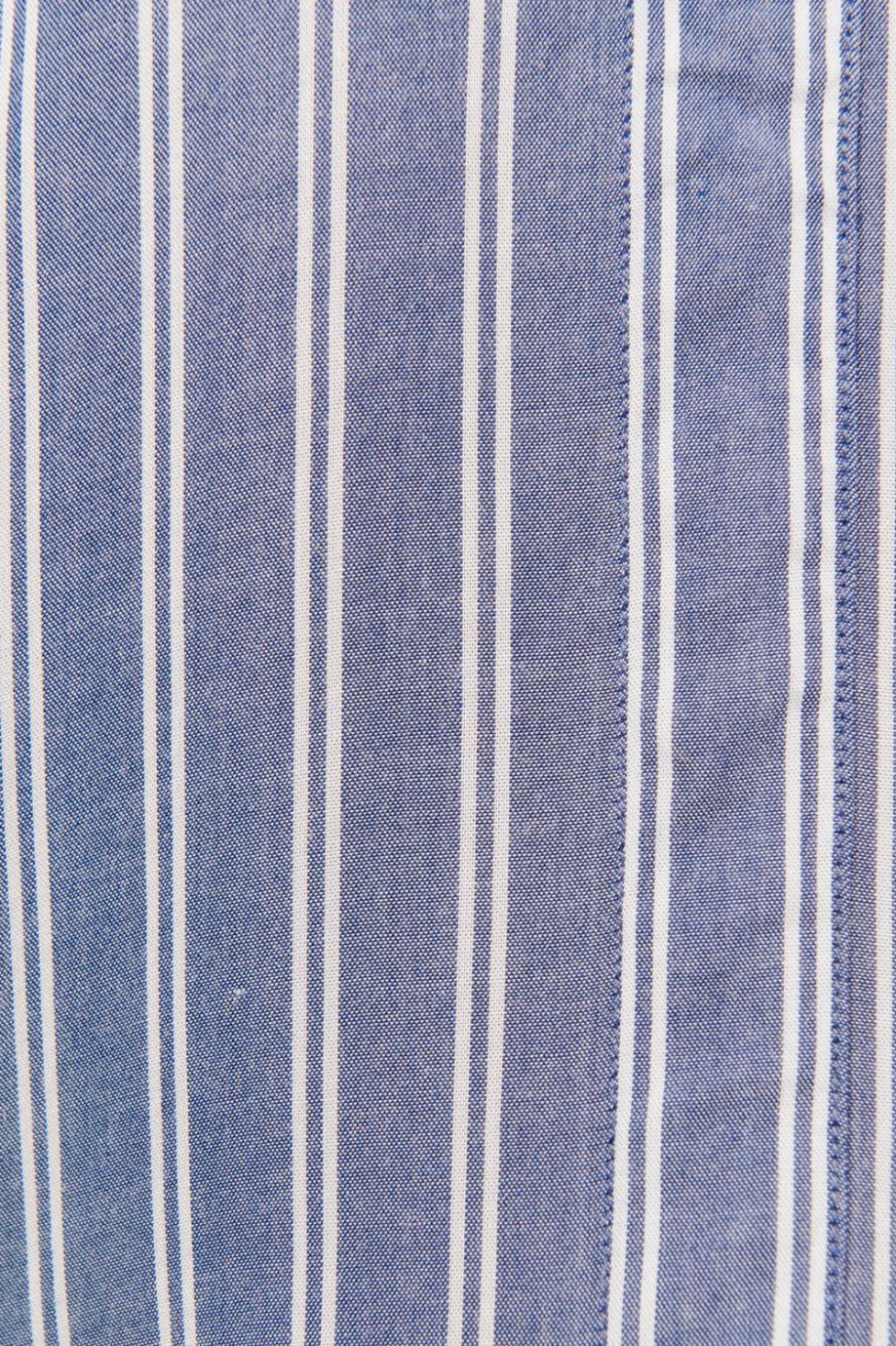 Blusa manga corta unicolor con rayas verticales