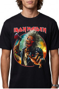 Camiseta de Iron Maiden negra en algodón manga corta
