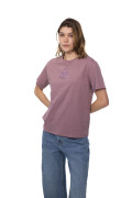 Camiseta rosada oscura manga corta con arte de Snoopy