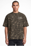 Camiseta oversize negra tie dye manga corta con diseño
