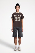 Camiseta manga ranglan café college con contrastes
