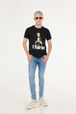 Camiseta negra con estampado de El Padrino y mangas cortas
