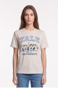 Camiseta de Snoopy & Yale crema clara con manga corta
