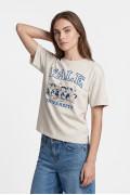 Camiseta de Snoopy & Yale crema clara con manga corta

