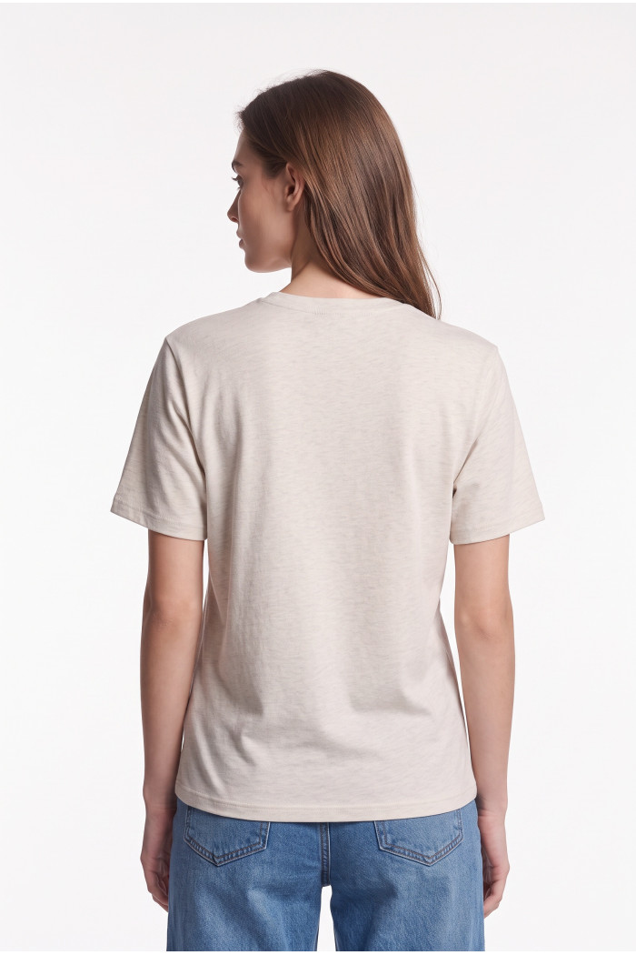 Camiseta de Snoopy & Yale crema clara con manga corta
