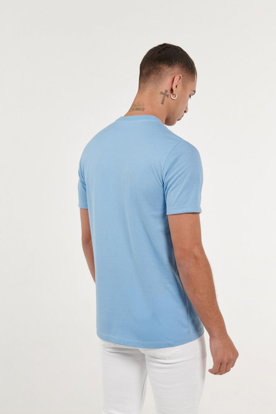 Camiseta azul claro manga corta con estampado de Los Pitufos