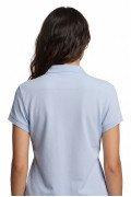 Camiseta polo unicolor manga corta con cierre de botones
