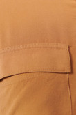 Blusa unicolor manga corta con detalle de anudado en frente
