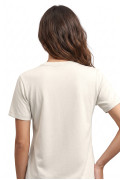 Camiseta college crema cuello redondo con texto college

