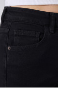 Jean straight leg infaltables negro bota recta con tiro alto
