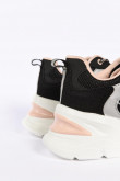 Tenis estilo chunky para mujer variedad de color  con detalles rosa y gris.