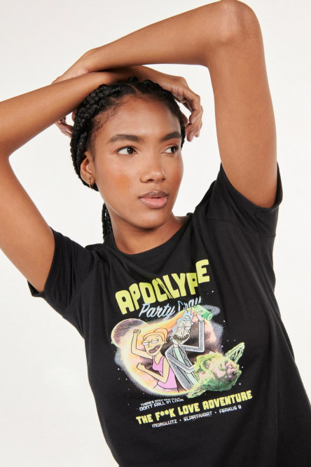 Camiseta, con estampado en frente, de Rick & Morty