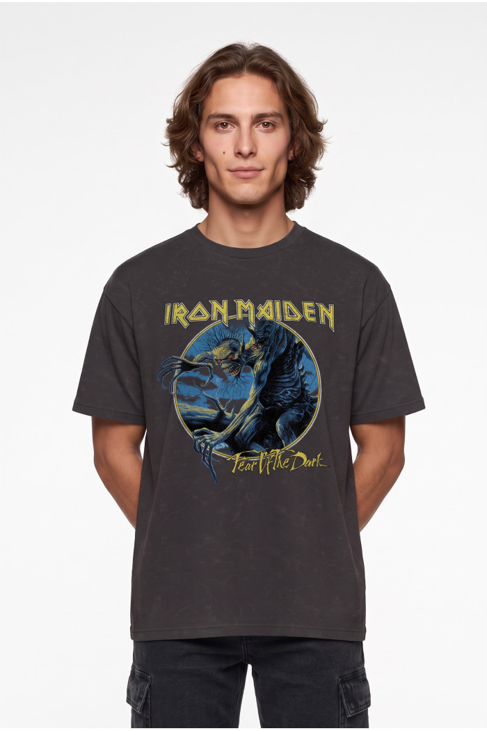 Camiseta en algodón negra cuello redondo de Iron Maiden
