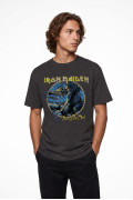 Camiseta en algodón negra cuello redondo de Iron Maiden
