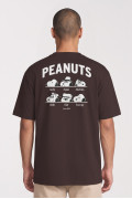Camiseta café manga corta con diseños de Snoopy
