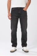 Jean tiro medio baggy infaltables gris intenso con bota ancha
