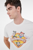 Camiseta manga corta crema claro con estampado de Animaniacs