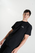 Camiseta de Snoopy negra manga corta en algodón
