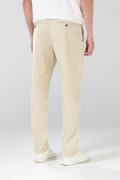 Pantalón tiro medio unicolor slim en dril con bolsillos