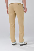 Pantalón en dril straight leg unicolor con tiro medio