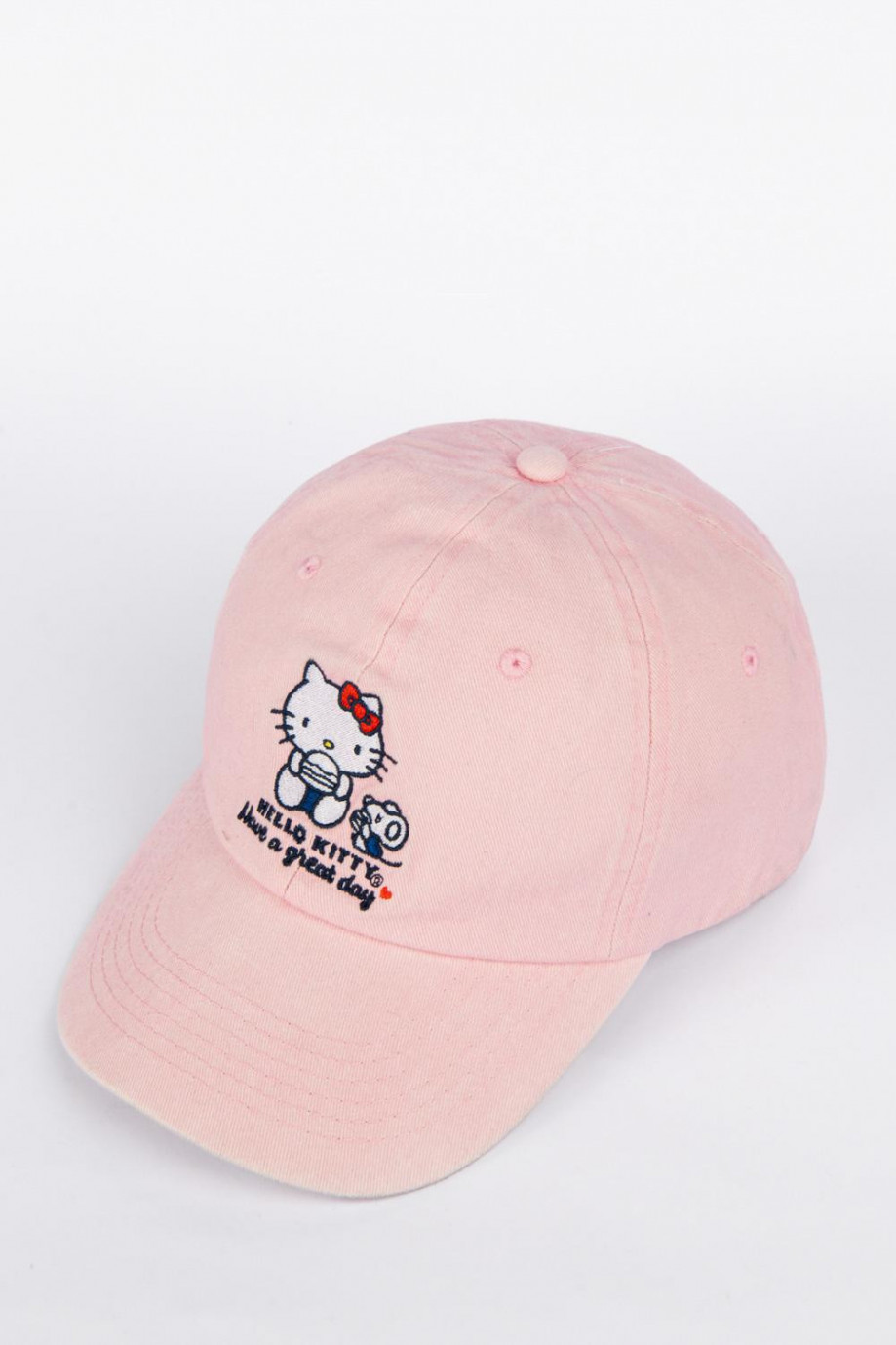 Cachucha en algodón rosada con bordado de Hello Kitty