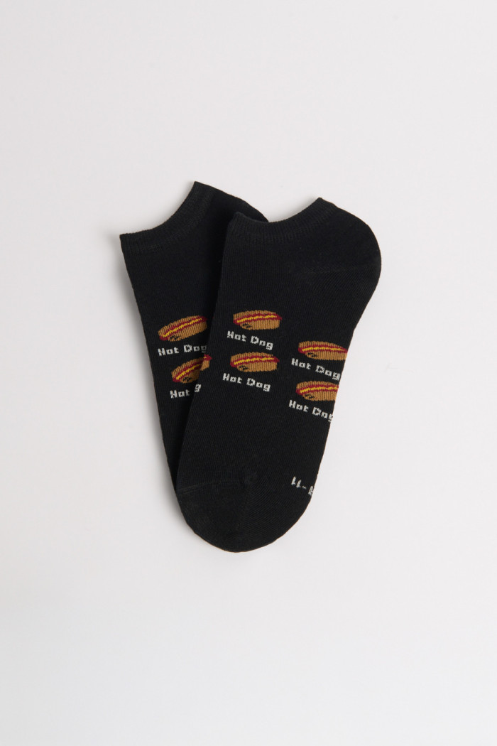 Medias unicolores tobilleras con diseños de comida