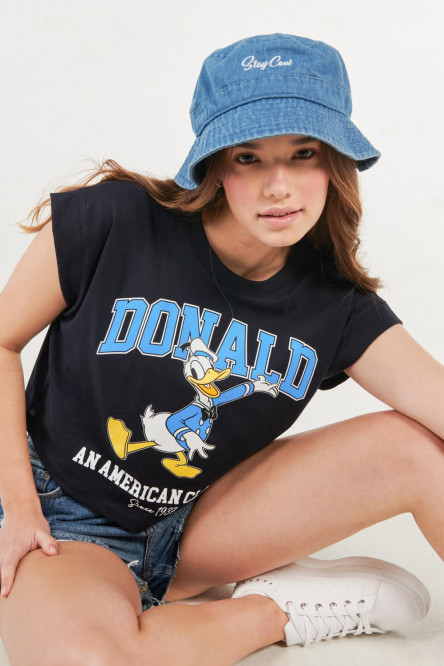 Camiseta azul intenso con estampado de Donald y manga corta incluida
