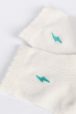 Medias unicolor cortas con bordado y detalles en mini filete