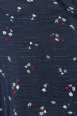 Blusa unicolor manga larga estampada con bolsillos en frente