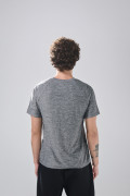 Camiseta unicolor con manga ranglan corta y estampados
