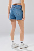 Short tiro alto de jean azul medio infaltables con bolsillos
