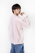 Buzo rosado cuello redondo oversize con arte college
