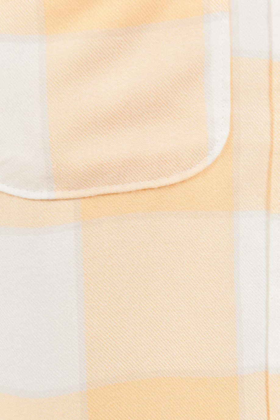Blusa manga larga unicolor a cuadros con cuello camisero