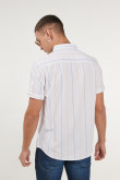 Camisa manga corta unicolor con estampado de rayas