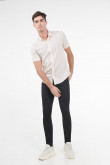 Camisa unicolor a rayas con cuello sport collar