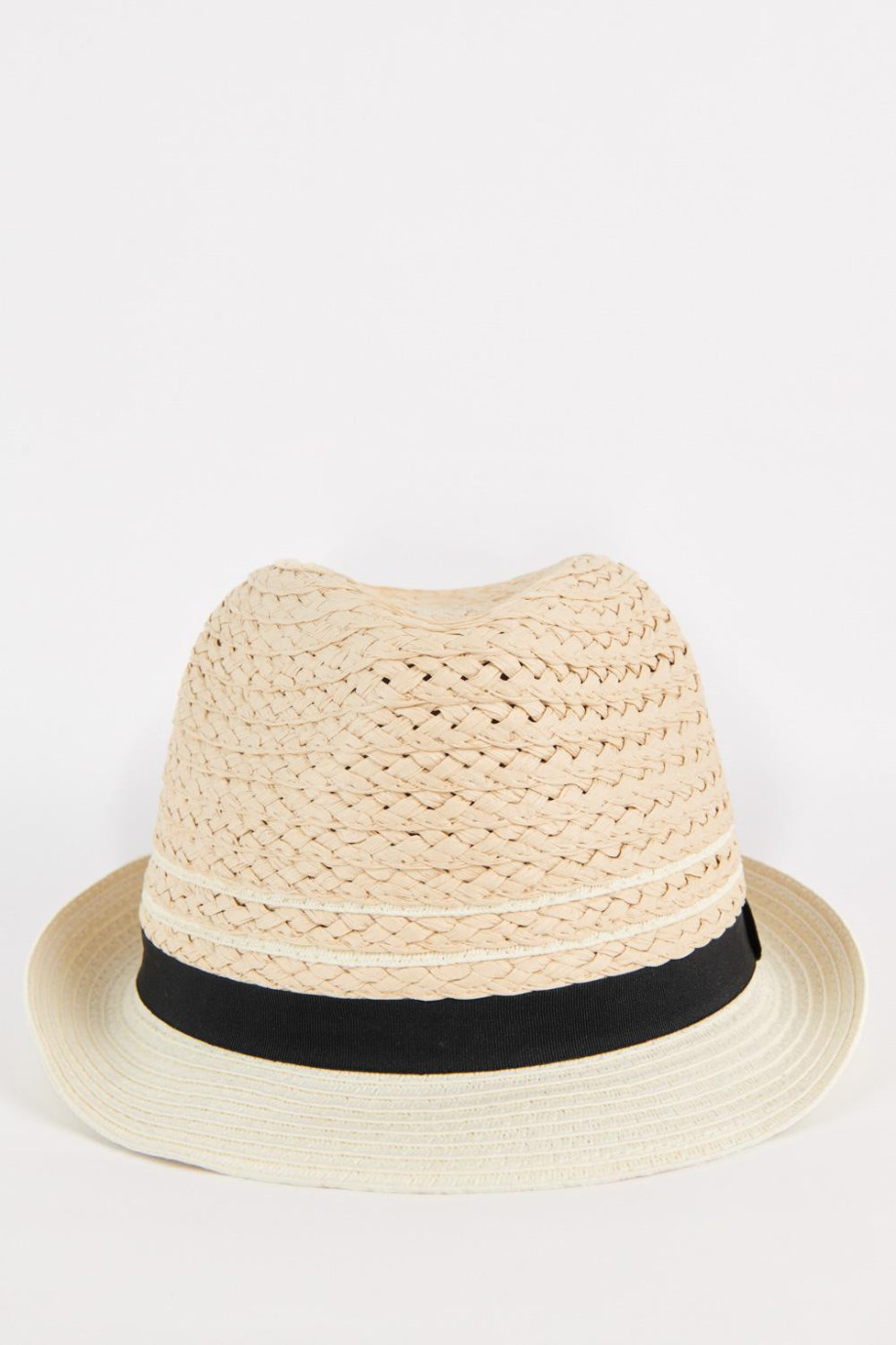 Sombrero Panamá kaky claro de paja con ala en contraste