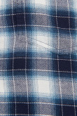 Blusa unicolor con estampado de cuadros y manga larga