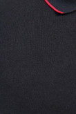 Camiseta unicolor polo con detalles tejidos de rayas