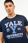 Camiseta manga corta unicolor con estampados de Yale University