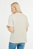 Camiseta unicolor manga corta con cuello redondo en rib